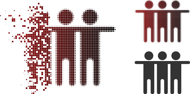 消失的像素半色调友谊图标图片下载