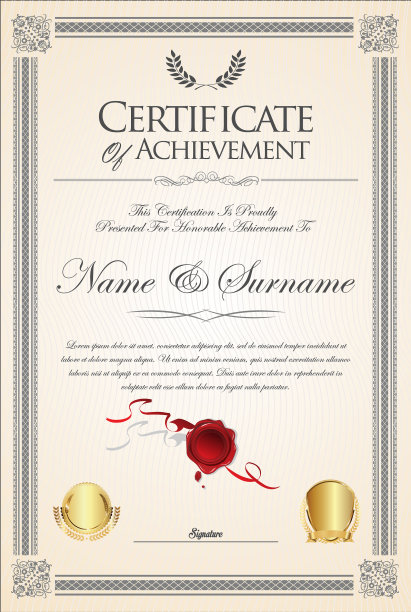 证书或文凭复古模板04图片下载