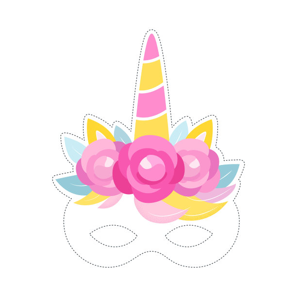 独角兽面具照片亭道具生日或睡觉图片下载