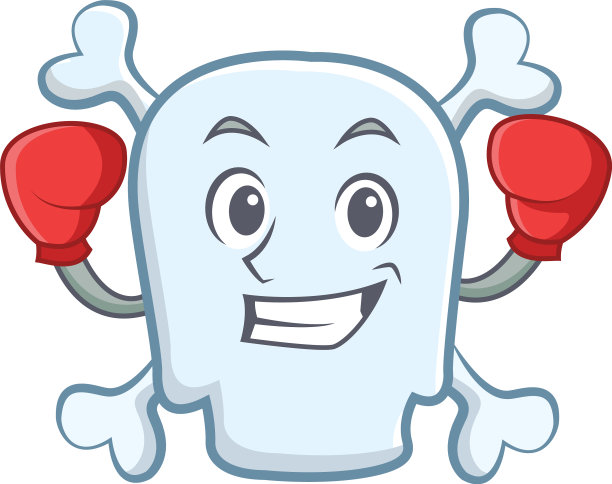 拳击骷髅人物卡通风格图片下载