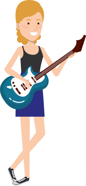 弹吉他的女子电吉他人物图片下载