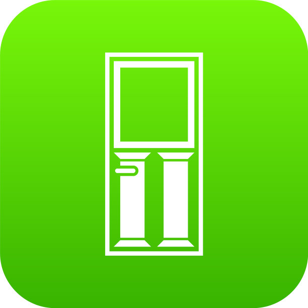 木门与玻璃图标数字绿色图片下载