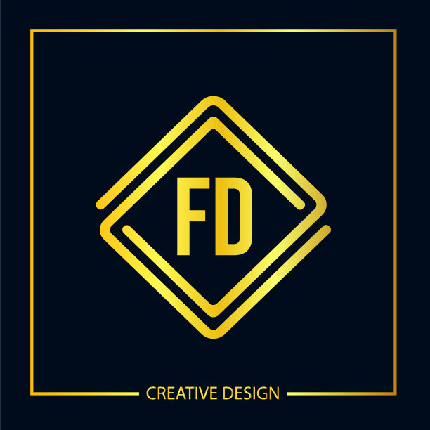 初始fd字母标识模板设计图片下载