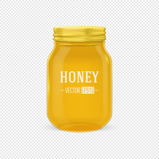 金灿灿的蜂蜜玻璃罐图片下载