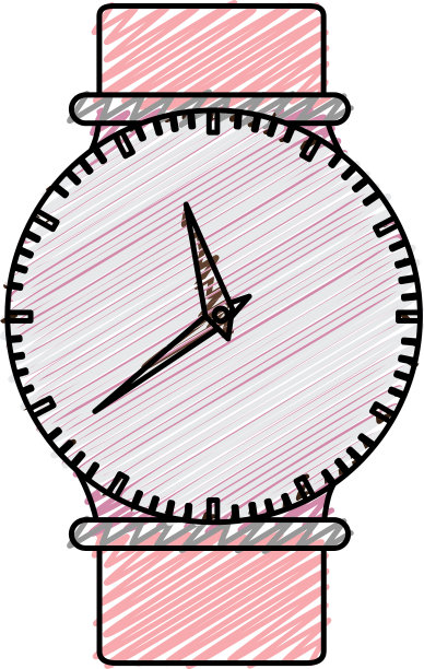 彩色铅笔图形的女性腕表图片下载