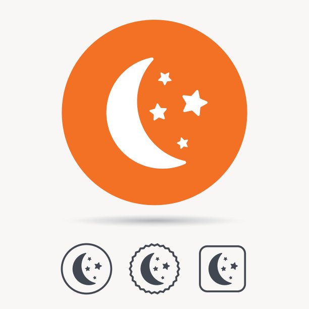 月亮和星星图标，夜间睡眠标志图片下载