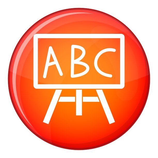 黑板上有字母ABC图标，样式平坦图片下载