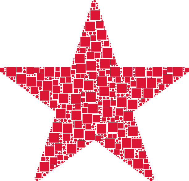 星形碎花由正方形和圆形组成图片下载