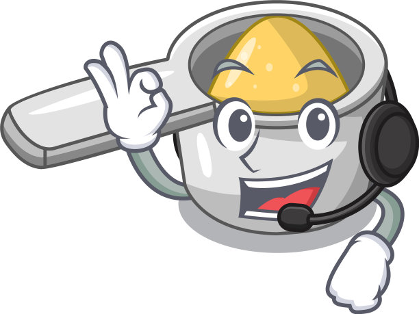 带着耳机的卡通医疗测量勺图片下载