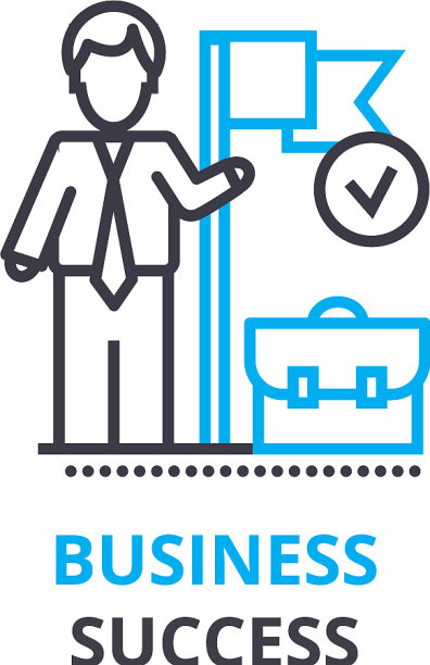 商业成功概念大纲图标线性图片下载
