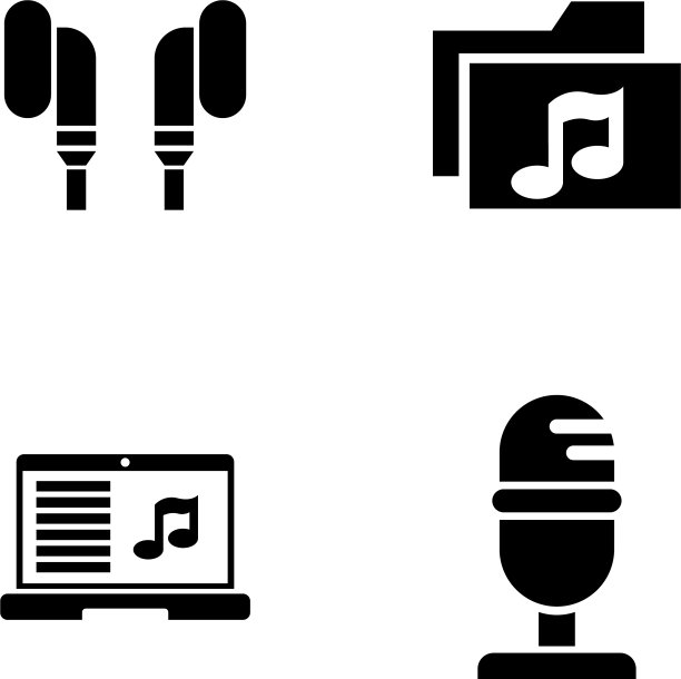 录音相关简约图标图片下载