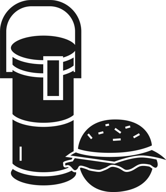 保温瓶饮料汉堡午餐图标图片下载