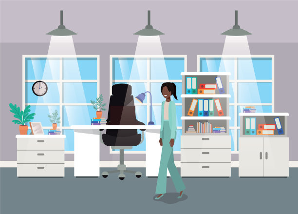 黑人女商人的现代办公室图片下载