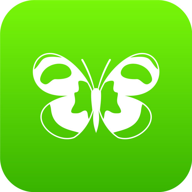 斑点蝴蝶图标数字绿色图片下载