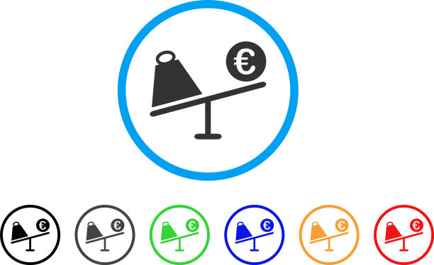 欧元交易摆动圆润图标图片下载