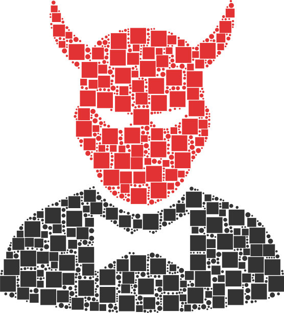 魔鬼组成的正方形和圆形图片下载