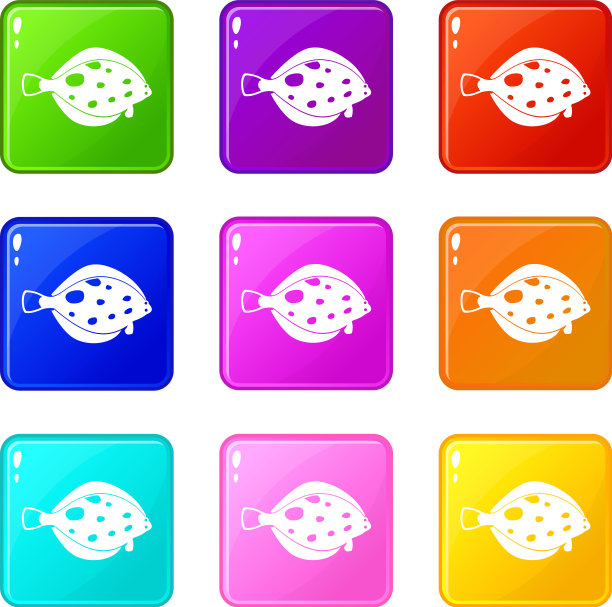 鱼类图标9套装图片下载