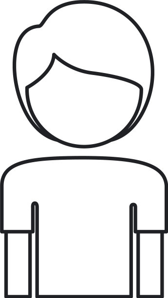 黑白剪影的男孩半身和图片下载