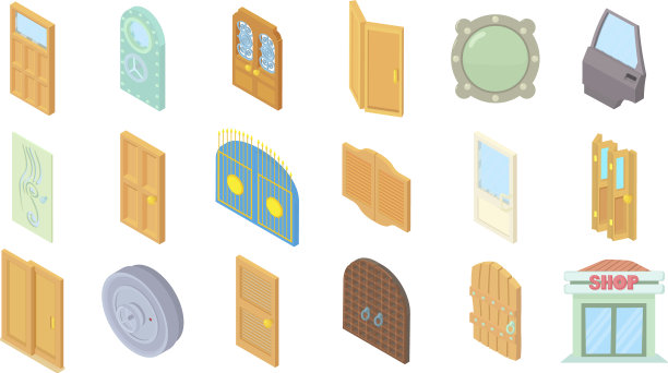 门图标设置卡通风格图片下载