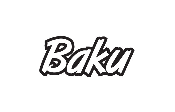 巴库欧洲大写文字标志黑白图标图片下载