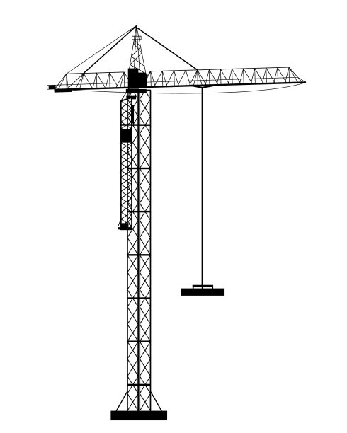 起重机图标上的白色背景图片下载