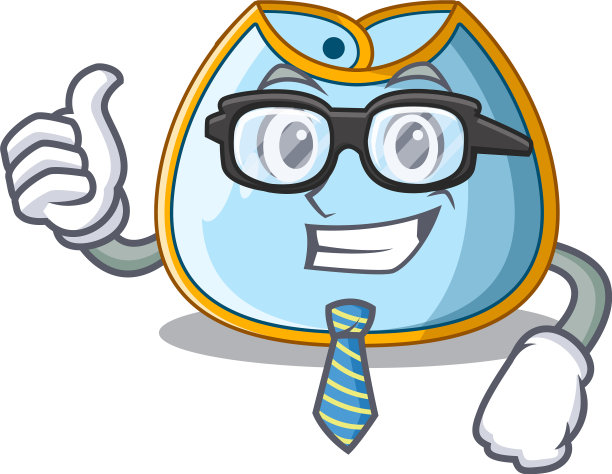 商人卡通婴儿围脖在晾衣绳上图片下载