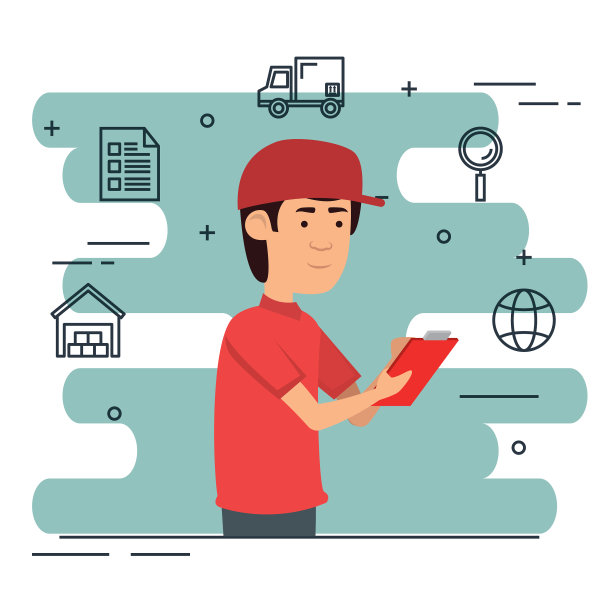 送货员与设置图标图片下载