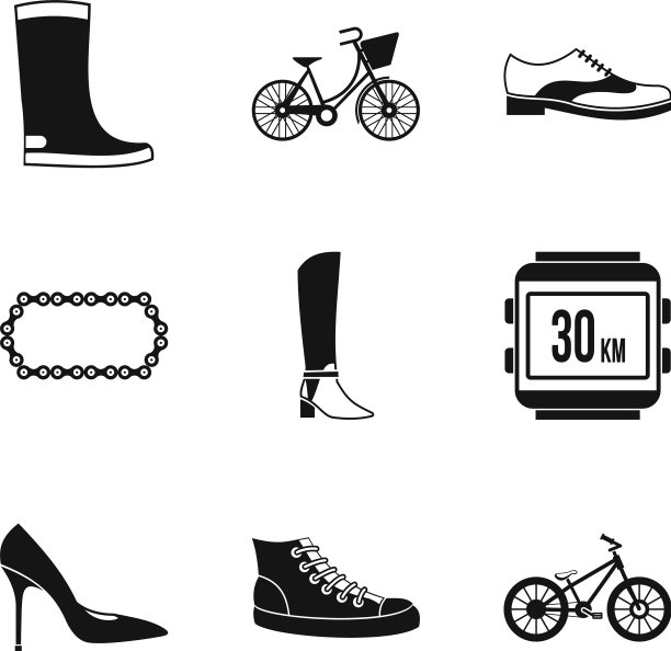 设计师鞋履图标设置简单的风格图片下载