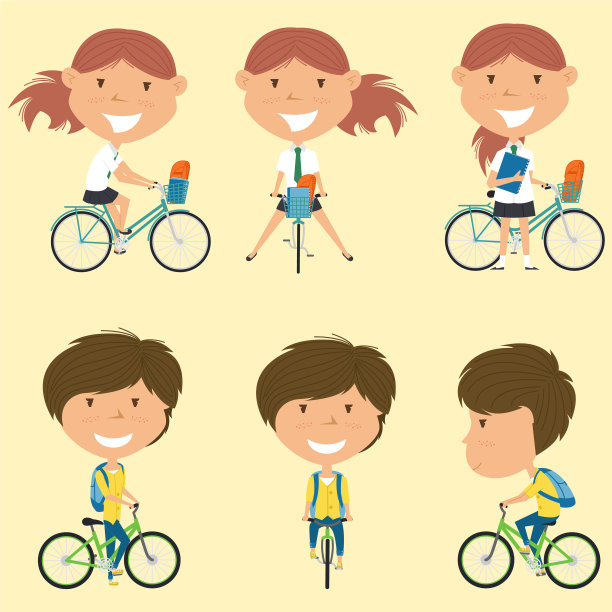女学生骑自行车图片下载