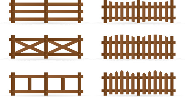 设置不同的乡村木栅栏隔离图片下载