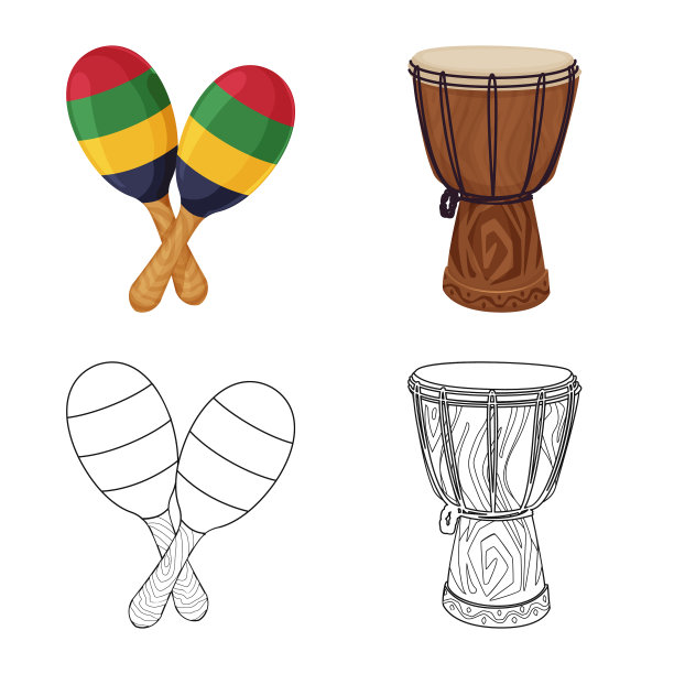 孤立对象的音乐和曲调符号集图片下载