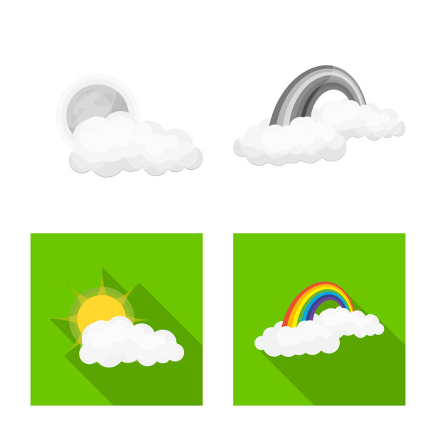 孤立对象的天气和气候标志集图片下载