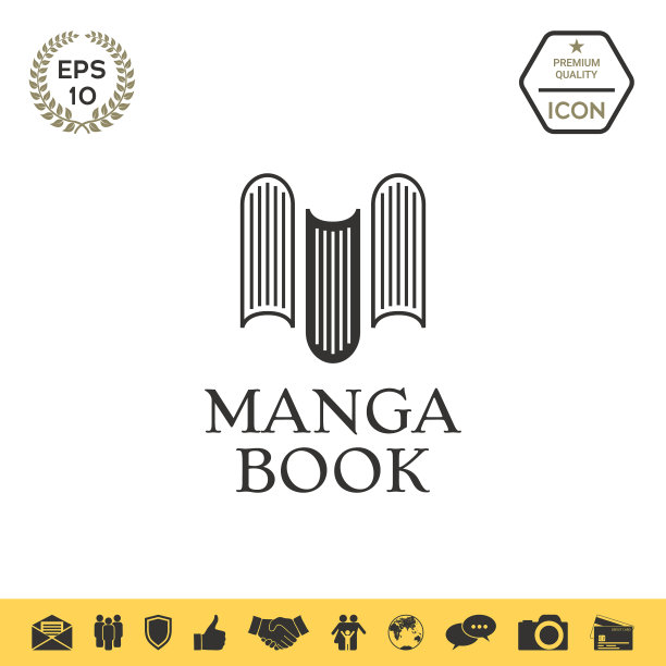 优雅的图书标志-像字母m图片下载