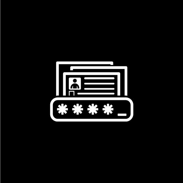 个人资料保护图标平面设计图片下载