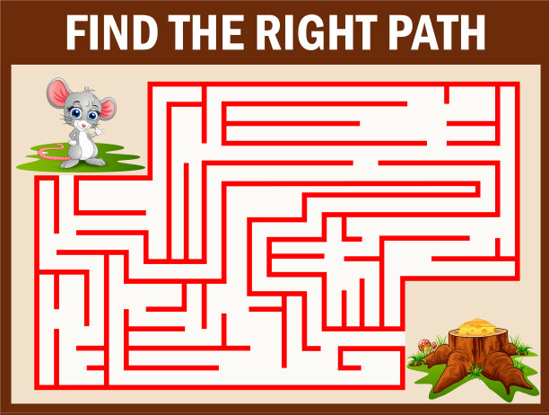 迷宫游戏找到一条通往奶酪的老鼠路图片下载
