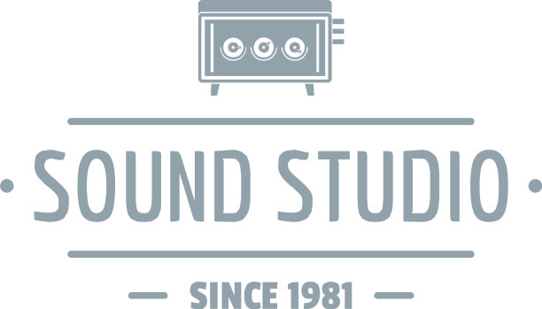 音箱声音工作室标志简约灰色风格图片下载