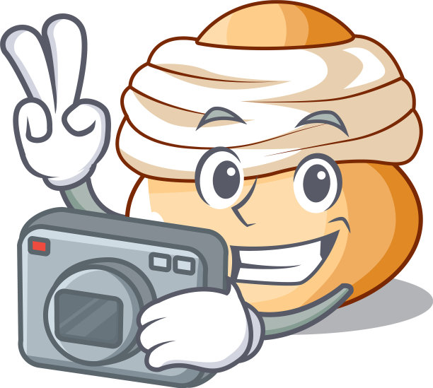 摄影师semla瑞典奶油面包卡通图片下载