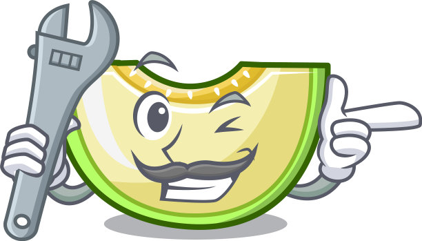 机械卡通切鲜瓜绿甜图片下载