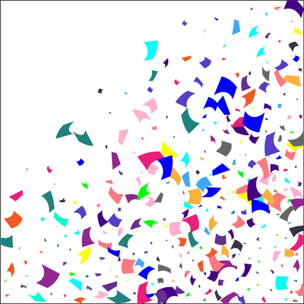 白色背景上五颜六色的五彩纸屑图片下载