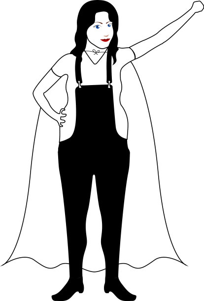 女超人卡通人物素描图片下载