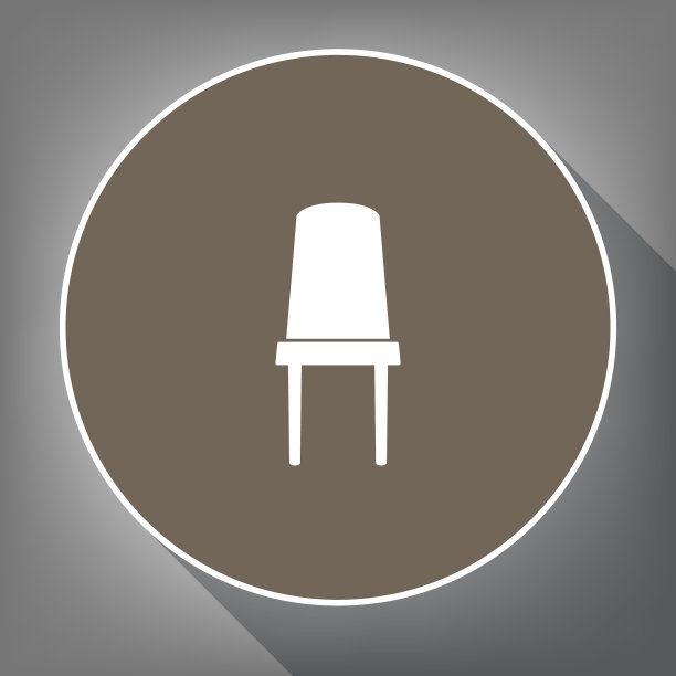 办公椅标志白色图标上的棕色图片下载