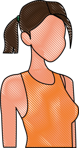 年轻女子头像人物绘制风格形象图片下载