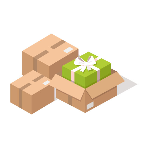 装着礼物的纸板箱图片下载