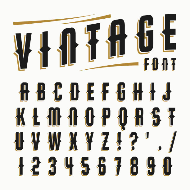 复古字体套装图片下载