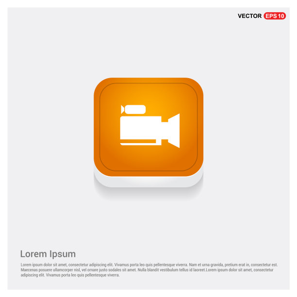 照片相机图标橙色抽象网页按钮图片下载