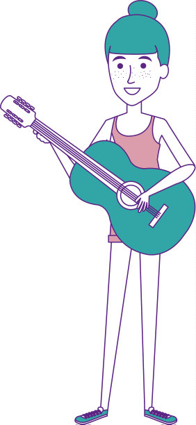 弹吉他的女人图片下载
