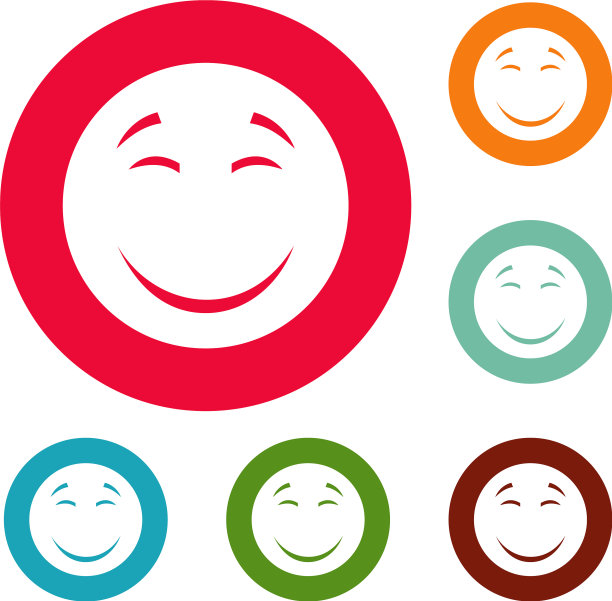微笑图标圈集图片下载