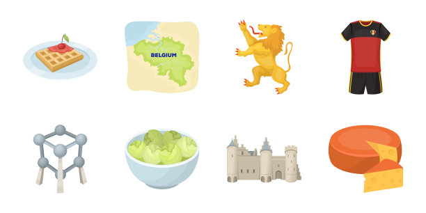 国家比利时图标集合设计图片下载