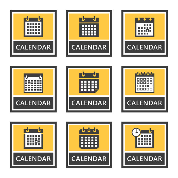 日历标志和图标设置图片下载