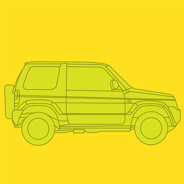 越野迷你越野车侧视图-轮廓4x4轿车图片下载
